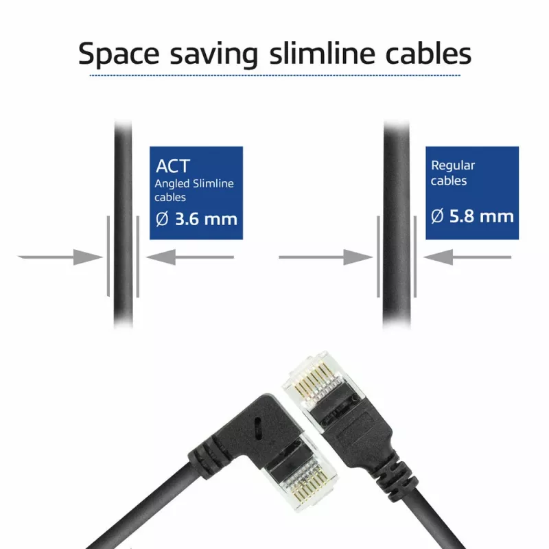 ACT Μαύρο 1,5 μέτρα U/UTP CAT6A LSZH Slimline Καλώδιο patch με DC2951
