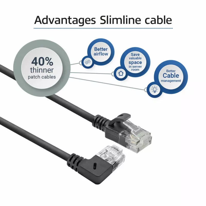 ACT Μαύρο 1,5 μέτρα U/UTP CAT6A LSZH Slimline Καλώδιο patch με DC2951