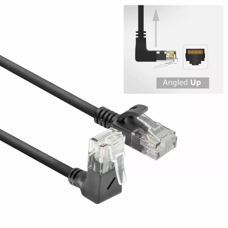 ACT Μαύρο καλώδιο patch U/UTP CAT6A LSZH Slimline 3 μέτρα με RJ45 DC4903