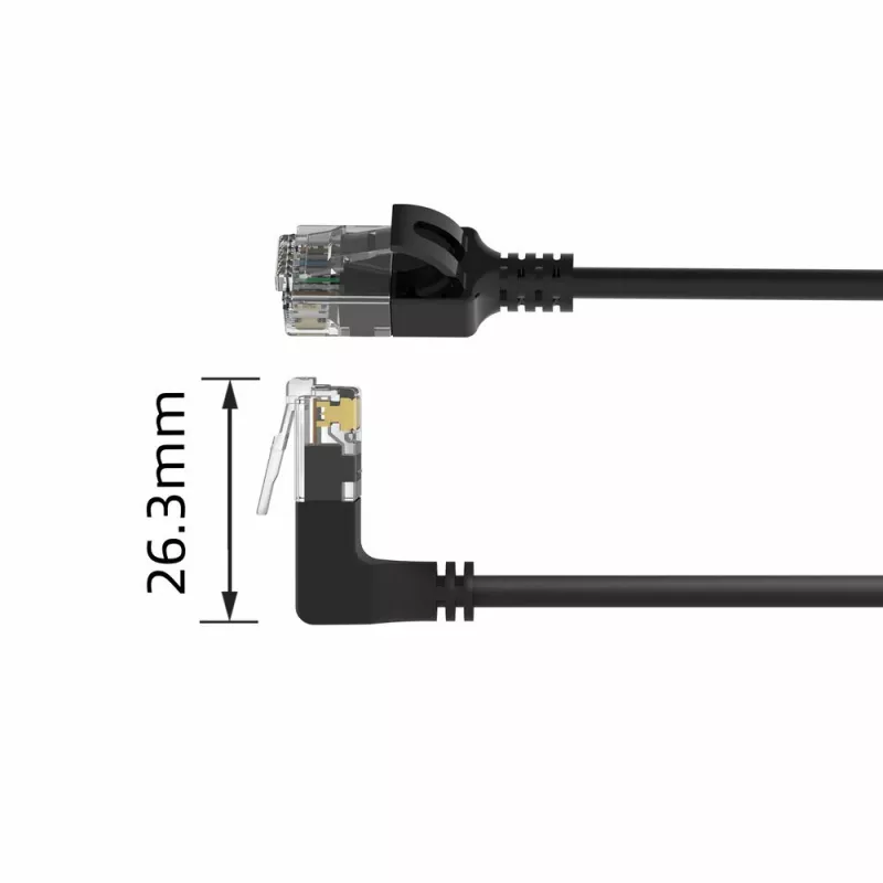 ACT Μαύρο καλώδιο patch U/UTP CAT6A LSZH Slimline 0,25 μέτρα με DC4952