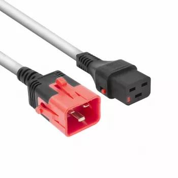 ACT Καλώδιο τροφοδοσίας C19 IEC Lock - C20 IEC Lock Dual Locking λευκό 1 m, PC3635