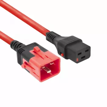 ACT Καλώδιο τροφοδοσίας C19 IEC Lock - C20 IEC Lock Dual Locking κόκκινο 1 m, PC3633