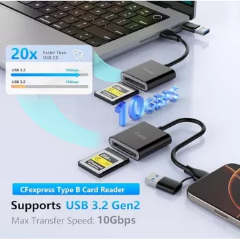 Αναγνώστης καρτών Equip 245461 USB 3.2 Gen 2 Type-C Μαύρο CFexpress 2.0
