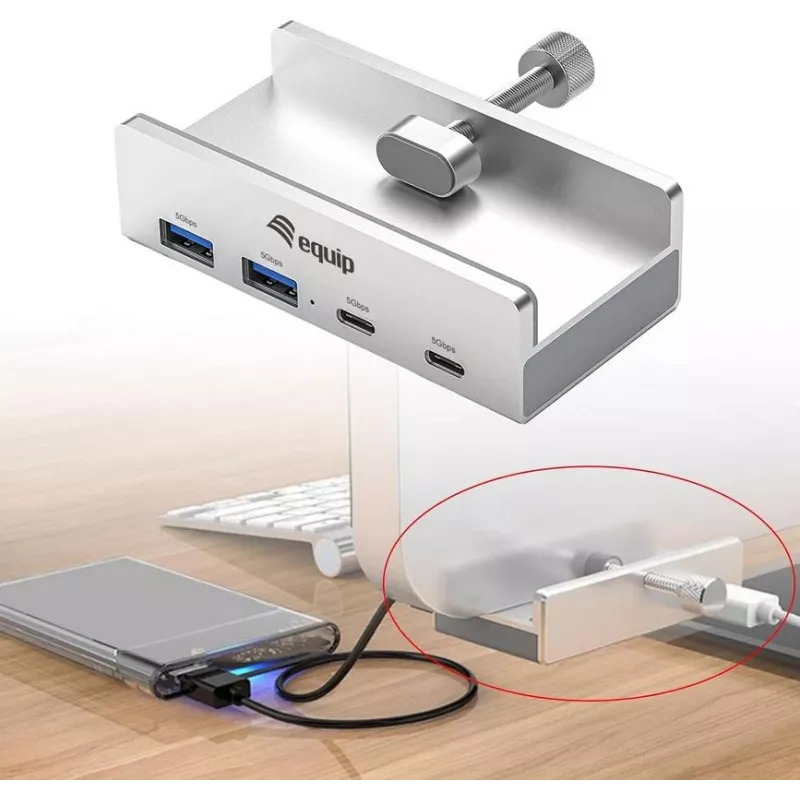 Equip 128967 Hub διασύνδεσης USB 3.2 Gen 1 (3.1 Gen 1) Type-A 5000 Mbit/s Αλουμίνιο