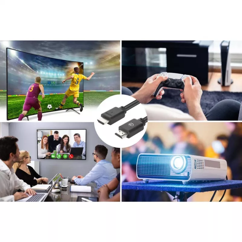 Manhattan Καλώδιο HDMI 4K@60Hz με Ethernet, 2 m