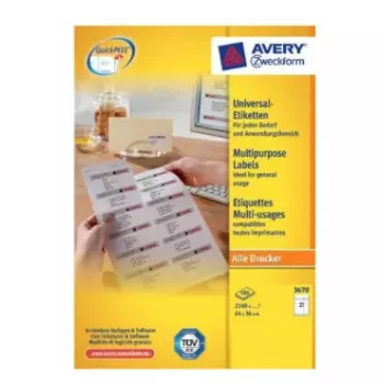 Ετικέτες εκτυπωτή Avery 3670 Λευκό
