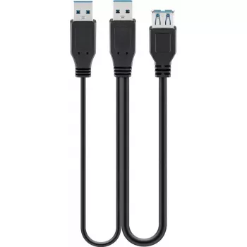 Καλώδιο USB Goobay 3.0 0,3 m USB 3.2 Gen 1 2x USB A μαύρο