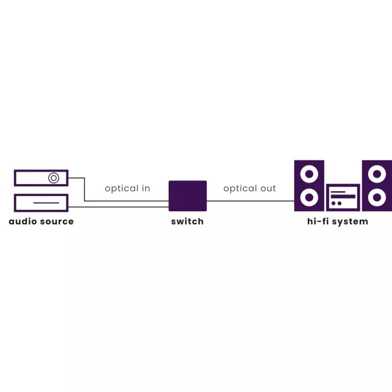 Marmitek Connect TS21 - Οπτικός διακόπτης - 2 Είσοδοι / 1 Έξοδος - Toslink