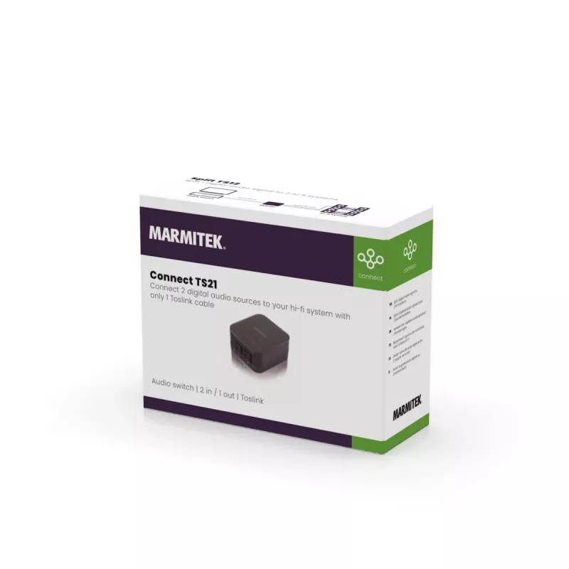 Marmitek Connect TS21 - Οπτικός διακόπτης - 2 Είσοδοι / 1 Έξοδος - Toslink