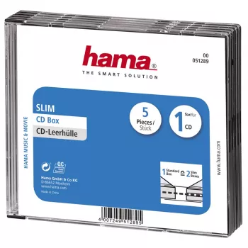Hama θήκη CD λεπτή Jewel Case 1 δίσκοι διαφανές