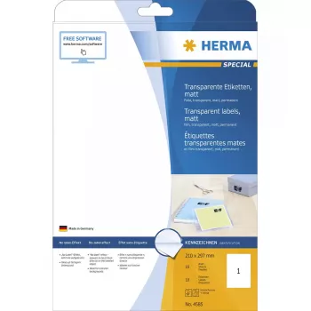 Αυτοκόλλητη ετικέτα HERMA A4 ορθογώνια μόνιμη διαφανής