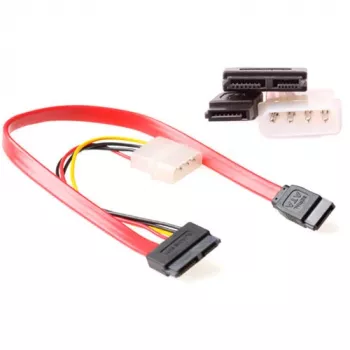 ACT Micro SATA(6+7) υποδοχή θηλυκή - SATA(7) υποδοχή θηλυκή + 5,25 ίντσες βύσμα αρσενικό (4 pins) 0,30 m