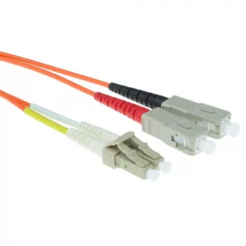 ACT 1,5 m LSZH Multimode 62,5/125 OM1 Duplex καλώδιο patch οπτικών ινών με βύσματα αρσενικό LC και SC