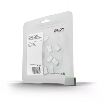 Lindy USB Type-C Port-Blocker (χωρίς κλειδί) – συσκευασία 10 τεμ., Πράσινο