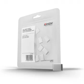 Lindy USB Type-C Portblocker (χωρίς κλειδί) – συσκευασία 10 τεμ., Λευκό