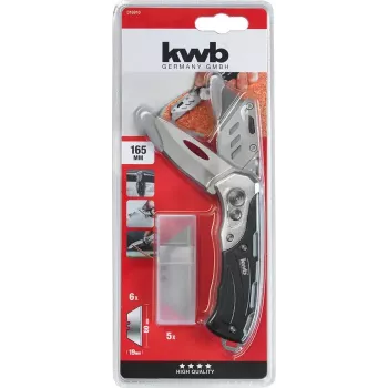Πολυεργαλείο μαχαίρι KWB 016910 μαχαίρι με ασφάλιση λεπίδας μαύρο Drop-Point
