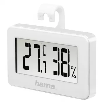 Ψηφιακός μετεωρολογικός σταθμός HAMA 00186363 – εσωτερικό θερμόμετρο και υγρόμετρο, υγρασία 20–95 %, λευκό, μπαταρία CR2025
