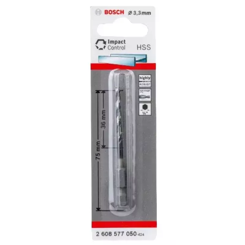 Τρυπάνι στριφτό Bosch HSS 3.3 mm