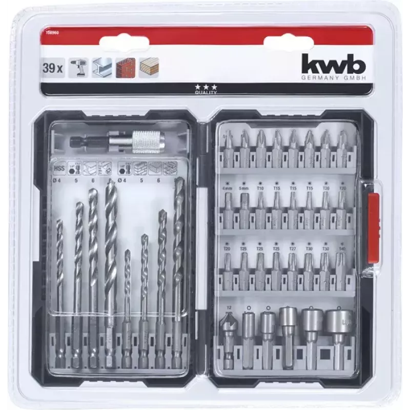 Σετ τρυπανιών KWB Universal 39 τεμ.