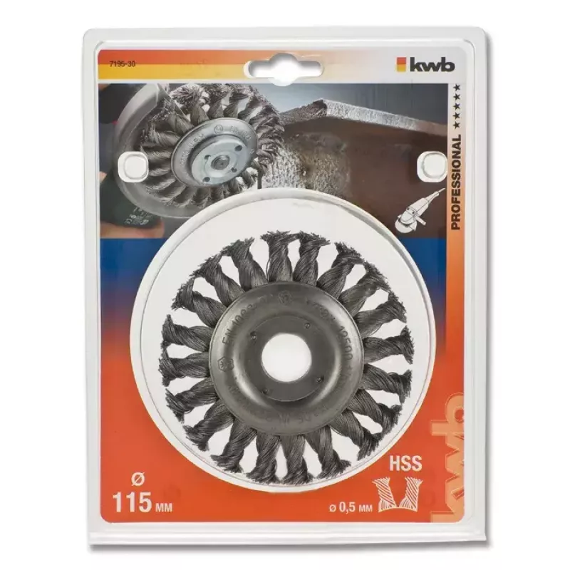 Συρμάτινη ροδακή βούρτσα KWB 719530 11,5 cm