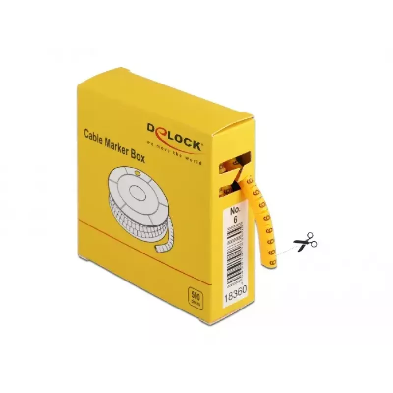 Σημάνσεις καλωδίων DeLOCK Box Nr. 6 κίτρινο 500 τεμ.