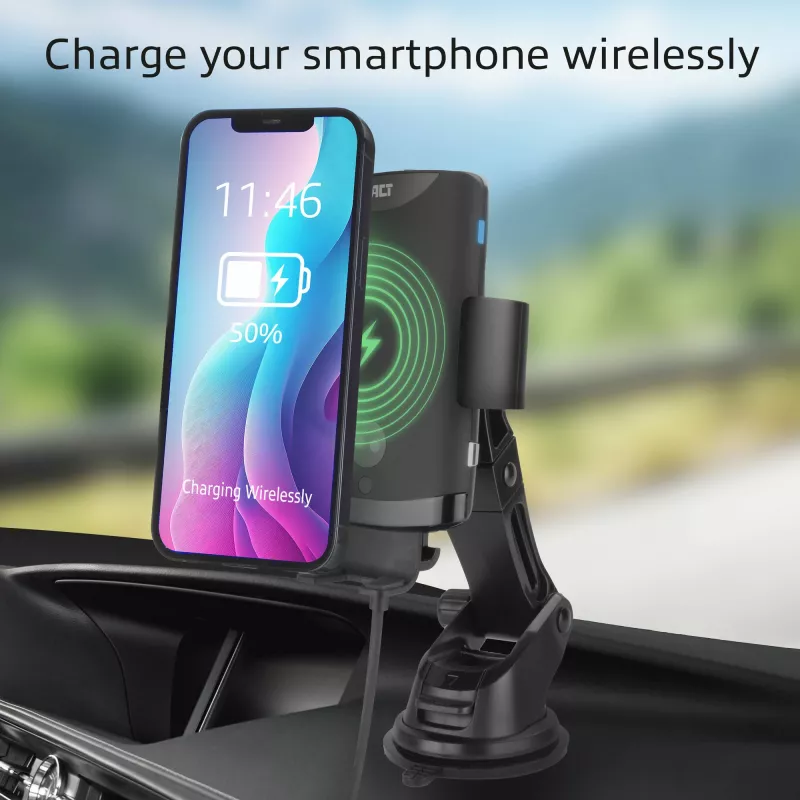 ACT αυτόματη βάση αυτοκινήτου smartphone AC9010 με ασύρματη φόρτιση