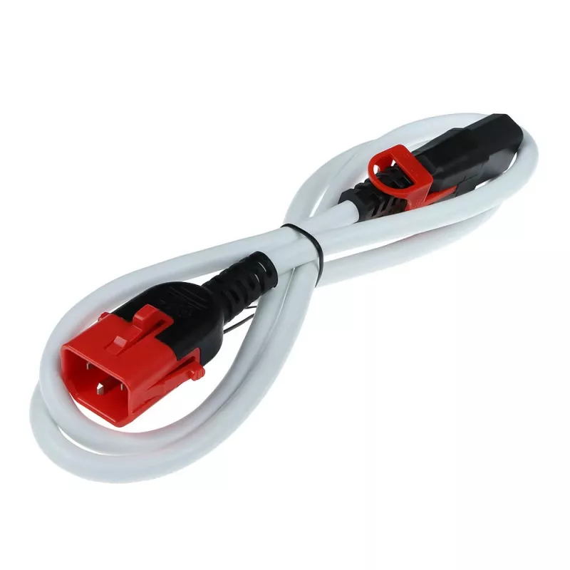 ACT Powercord C13 IEC Lock+ - C14 IEC Lock Dual Locking λευκό 1 m, PC3607