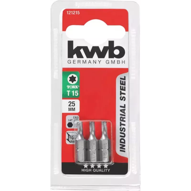 Μύτη κατσαβιδιού KWB 121207 3 τεμ. Torx T7 25 mm εξάγωνο