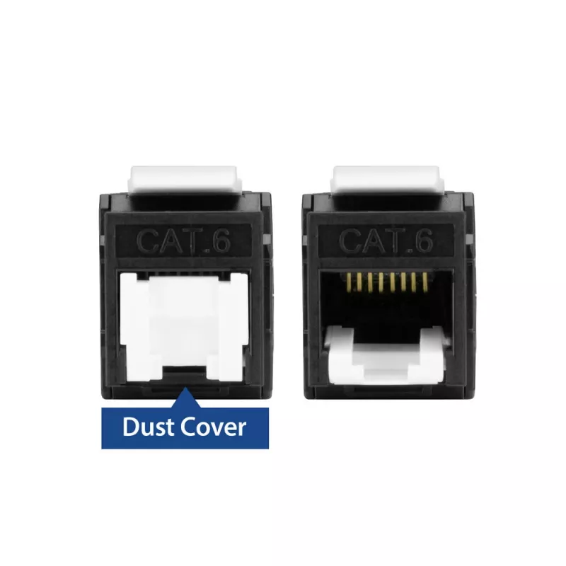 ACT Keystone Jack RJ45 CAT6 αθωράκιστο χωρίς εργαλεία με Shutter, μαύρο