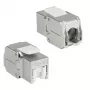 ACT Keystone Jack RJ45 CAT6 θωρακισμένο χωρίς εργαλεία με Shutter ασημί-λευκό