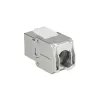 ACT Keystone Jack RJ45 CAT6 θωρακισμένο χωρίς εργαλεία με Shutter ασημί-λευκό