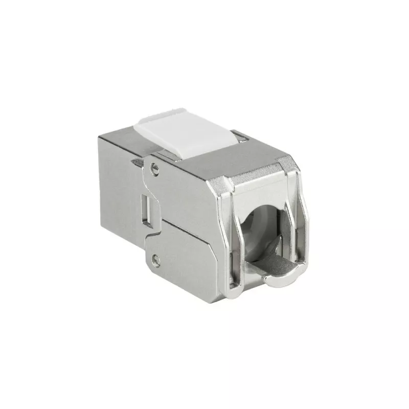 ACT Keystone Jack RJ45 CAT6 θωρακισμένο χωρίς εργαλεία με Shutter ασημί-λευκό