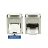ACT Keystone Jack RJ45 CAT6 θωρακισμένο χωρίς εργαλεία με Shutter ασημί-λευκό