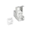 ACT Keystone Jack RJ45 CAT6 θωρακισμένο χωρίς εργαλεία με Shutter ασημί-λευκό