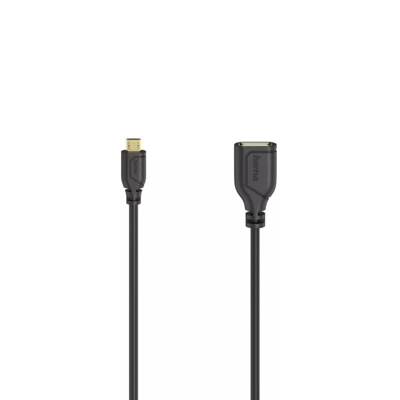 Hama Flexi-schlank καλώδιο USB USB 2.0 0,15 m Micro-USB A USB A μαύρο