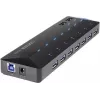 Renkforce 1268678 διανομέας USB 3.0 7+2 θυρών με θύρα γρήγορης φόρτισης, LED κατάστασης, μαύρο