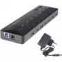 Renkforce 1268678 διανομέας USB 3.0 7+2 θυρών με θύρα γρήγορης φόρτισης, LED κατάστασης, μαύρο