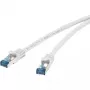 Renkforce 1381765 καλώδιο δικτύου RJ45, Cat6a S/FTP, 15 m, γκρι, με προστασία clip, επιβραδυντικό φλόγας