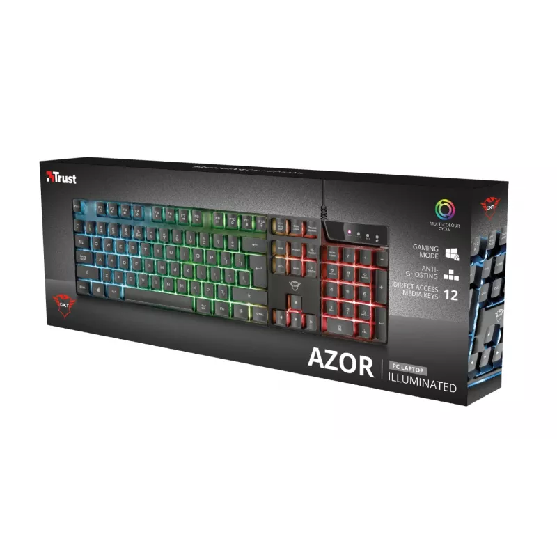 Trust GXT 835 Azor πληκτρολόγιο gaming USB γερμανικό μαύρο