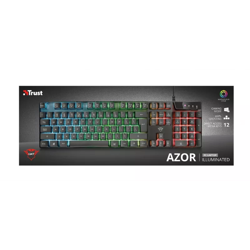 Trust GXT 835 Azor πληκτρολόγιο gaming USB γερμανικό μαύρο