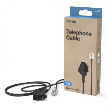 Hama 00300045 Καλώδιο τηλεφώνου 3 m Μαύρο