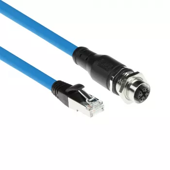 ACT Industrial 3,00 μέτρα καλώδιο αισθητήρα M12X 8 ακίδων υποδοχή θηλυκή πλαισίου σε RJ45, Superflex καλώδιο SF/UTP TPE, θωρακισμένο