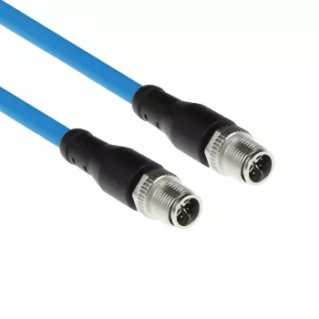 ACT Industrial 3,00 μέτρα καλώδιο αισθητήρα M12X 8 ακίδων βύσμα αρσενικό σε βύσμα M12X 8 ακίδων αρσενικό, Superflex καλώδιο SF/UTP TPE, θωρακισμένο