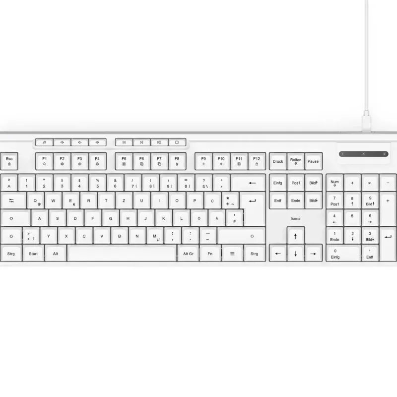 Hama CK-200 πληκτρολόγιο γραφείου/σπιτιού USB QWERTZ γερμανικό λευκό