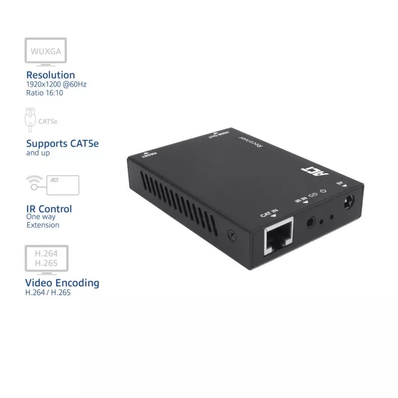 Δέκτης ACT AC7853 HDMI μέσω CATx – δέκτης σήματος HDMI μέσω Ethernet έως 150 m