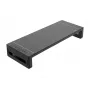 Βάση οθόνης EQUIP εργονομική βάση οθόνης με USB (USB-A x4, USB-C x1), ελεύθερη τοποθέτηση, 25 kg, μαύρο