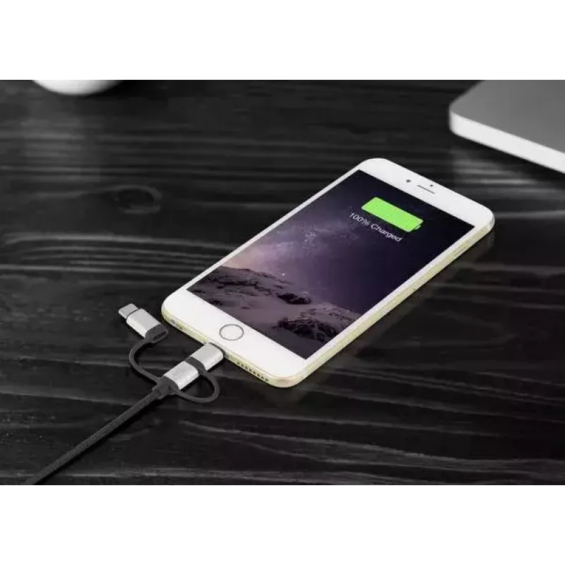 Καλώδιο USB Renkforce RF-4600467 0,5m USB A USB C/Micro-USB B/Lightning Γκρι