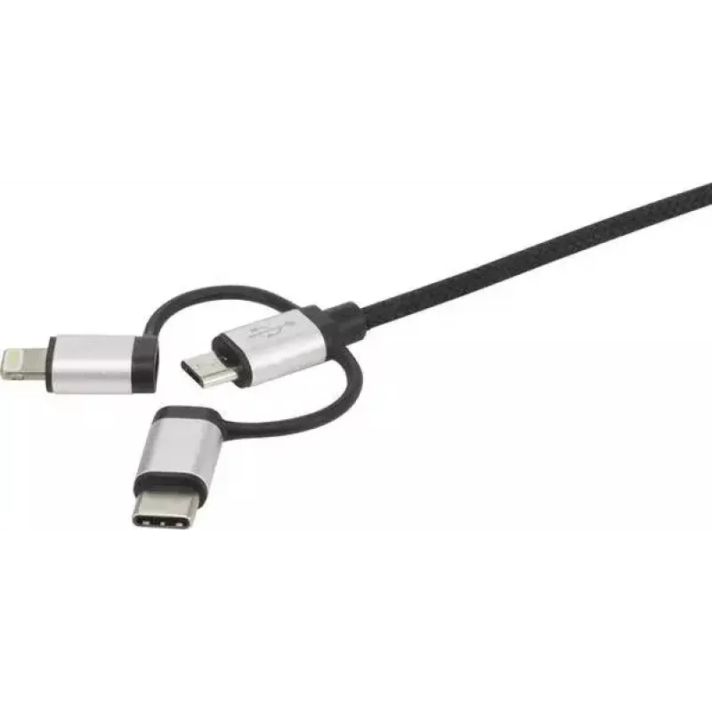 Καλώδιο USB Renkforce RF-4600467 0,5m USB A USB C/Micro-USB B/Lightning Γκρι