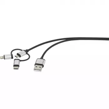 Καλώδιο USB Renkforce RF-4600467 0,5m USB A USB C/Micro-USB B/Lightning Γκρι