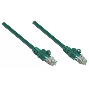 Καλώδιο δικτύου Intellinet, Cat6, 0,25 m, Πράσινο, CCA, U/UTP, PVC, RJ45, επιχρυσωμένες επαφές, χωρίς γλωττίδα, με προστατευτικό κάλυμμα, εφ' όρου ζωής εγγύηση